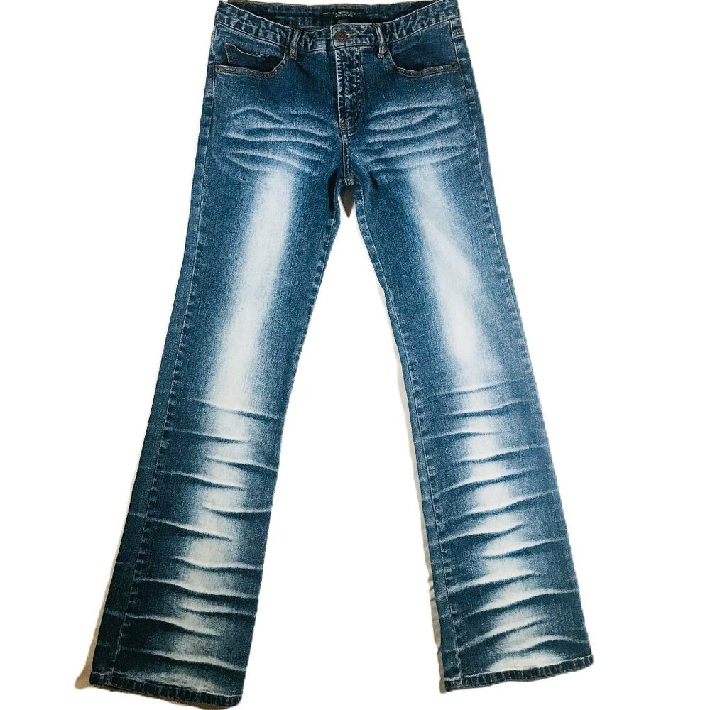 RAMPAGE WOMEN'S JEANS SIZE 9 Mid Rise Flared Sandblasted Denim Jeans
